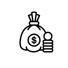 economy money bag sign symbol vector