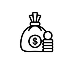 economy money bag sign symbol vector