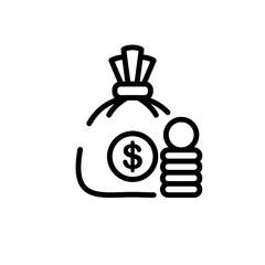 economy money bag sign symbol vector
