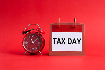 Text tax day with alarm clock