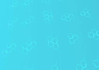 Background with structural chemical formulas.