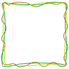 クレヨン素材　手描きのラフなフレーム