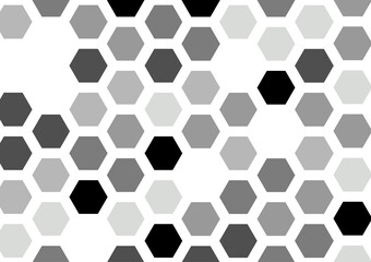 Abstract background composed of geometric shapes (Hexagon) and random of grey, black and white.