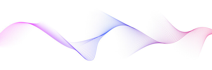 Fototapeta premium Abstract gradient smooth wave on a white background. Dynamic sound wave. Design element. Vector illustration.