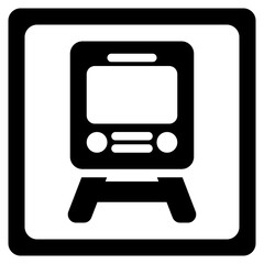 Train station icon in solid style, use for website mobile app presentation