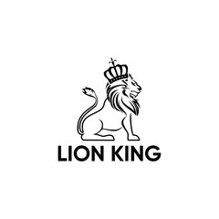MODERN LION KING LINE ART LOGO DESIGN