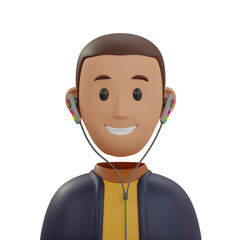 3d Man T-Shirt Suit. icon isolated on white background. 3d rendering illustration