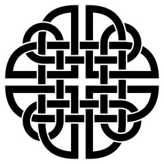 Dara Knoten in Schwarz. Keltisches Symbol. Isolierter Hintergrund.
Der Dara-Knoten symbolisiert das Wurzelsystem einer alten Eiche.
Symbol für Stärke, Kraft, Weisheit und Ausdauer.