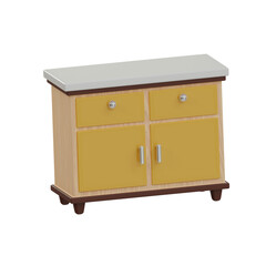 3d Cabinet. icon isolated on white background. 3d rendering illustration