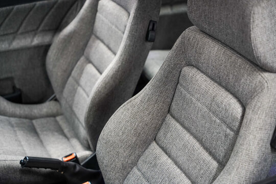 Classic Renovated Sport Car Seats In Grey Colour And Natural Premium Wool Material