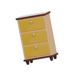 3d Cabinet. icon isolated on white background. 3d rendering illustration