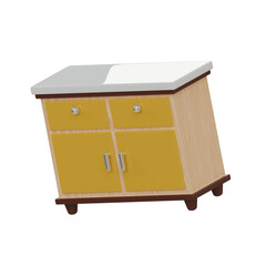 3d Cabinet. icon isolated on white background. 3d rendering illustration
