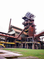 old factory towers in Ostrava Vitkovice Czech republic