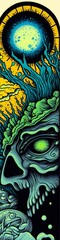 Horror-Inspired Bookmark Design 2x8 inches Created with Generative AI Tools
