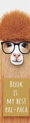 Llama with Glasses Bookmark Design 2x8 inches Created with Generative AI Tools