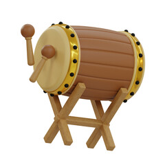 3d Mosque Drum. icon isolated on white background. 3d rendering illustration