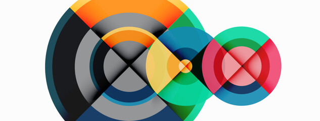 Obraz premium Circle trendy minimal geometric abstract background. Vector Illustration For Wallpaper, Banner, Background, Card, Book Illustration, landing page