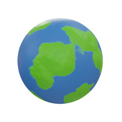 3d Earth. icon isolated on white background. 3d rendering illustration