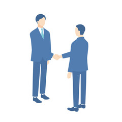 握手をするビジネスマンと採用が決まった男性