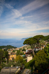 Fototapeta na wymiar view of the region sea from the mountain, Mediterranean Sea, Camogli