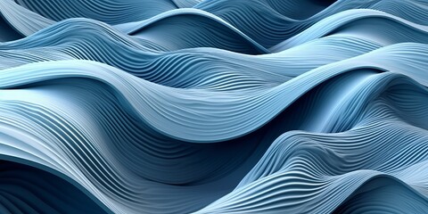 Naklejka premium Blue and gray digital wallpaper waves. Background Generative Ai