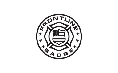 Logo Police Officer badge decorative. police shield design template