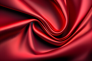 Fototapeta na wymiar Red silk satin fabric luxury, perfect for design background, Created with generative AI tools