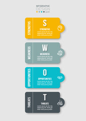 Business concept infographic template with swot analysis.