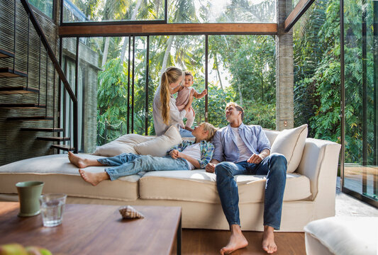 Happy family enjoying together at home