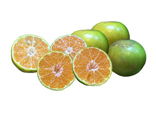 Tangerine, Thai fruit, die-cut, transparent background