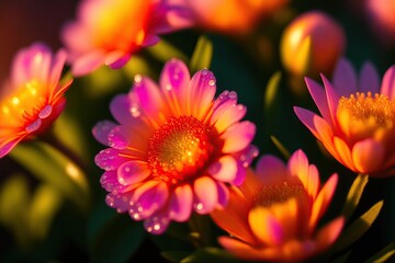 Vivid Orange Flower Nature Generative AI