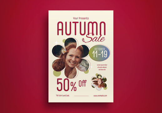 Beige Gradient Autumn Sale Flyer Layout
