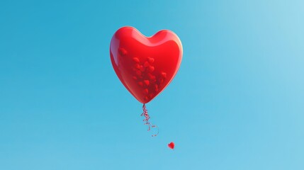 Obraz na płótnie Canvas Beautiful banner Heart Valentines Day love image red ball. Background Generative Ai
