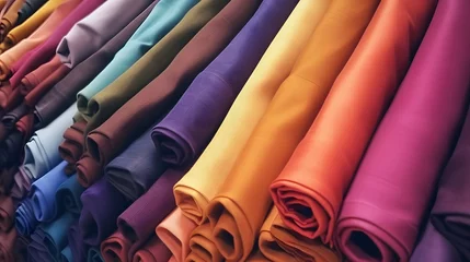Behangcirkel Vibrant fabric of clothes © Tremens Productions