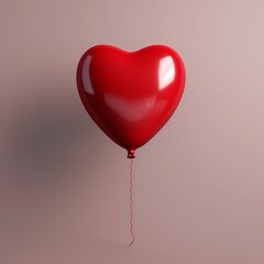 Beautiful banner Heart Valentines Day love image red ball. Background Generative Ai