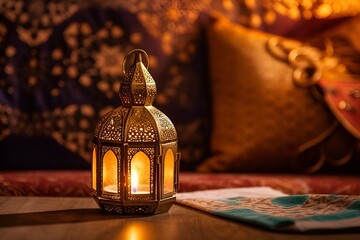 arabic lantern low light background