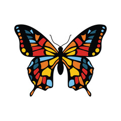 butterfly illustration, color style modern and simple fly
