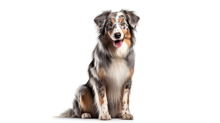 border collie puppy on the white background . generative AI