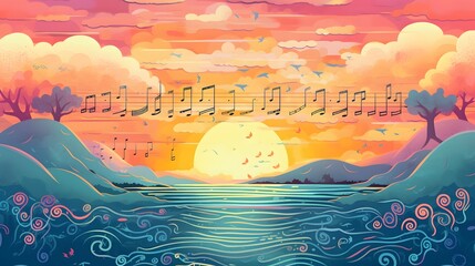 Music score for children representation.