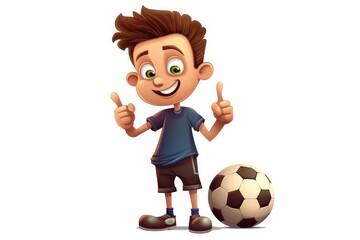 Fototapeta premium Cute child playing with a ball. Back to school. Generative AI