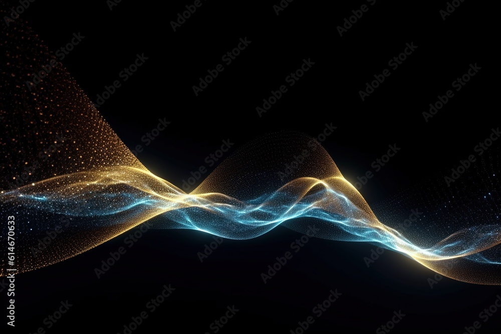 Wall mural abstract wave of particles.generative ai