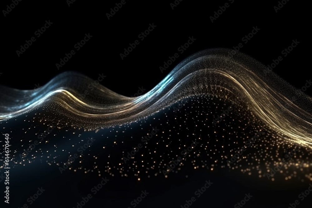Wall mural abstract wave of particles.generative ai