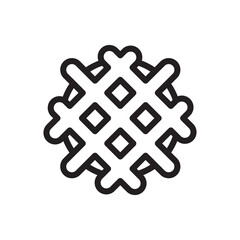 Belgian Waffle Icon, Waffled Cookie Logo, Soft Belgium Waffles, Wafer Biscuit Breakfast on White Background