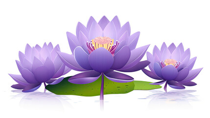Blooming Violet Lotus Flowers