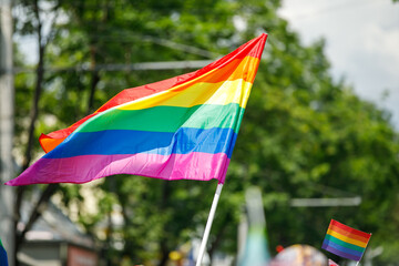 Chisinau, Moldova - June 18, 2023: The Pride march held as part of the Moldovan LGBT+ Community Festival
