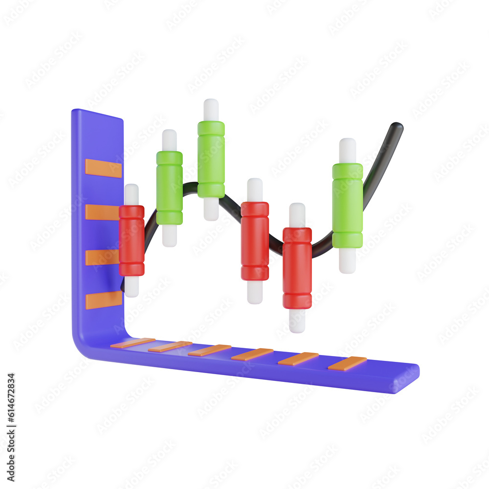 Poster 3d cylinder plot chart. icon isolated on white background. 3d rendering illustration
