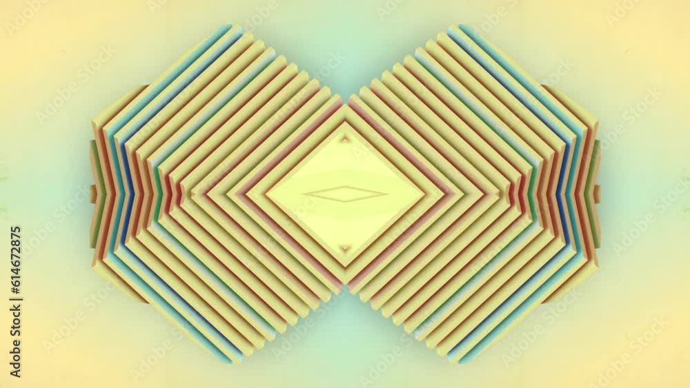 Poster Geometric shape with seamless loop animation of thin slices. 3d rendering