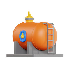 3d Oil Tank. icon isolated on white background. 3d rendering illustration