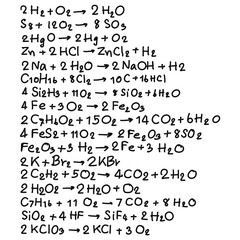 Hand drawn physic formulas Science knowledge education. Chem formula and physics , math formula and physics vector, white background, hand drawn line math formula and physics formula