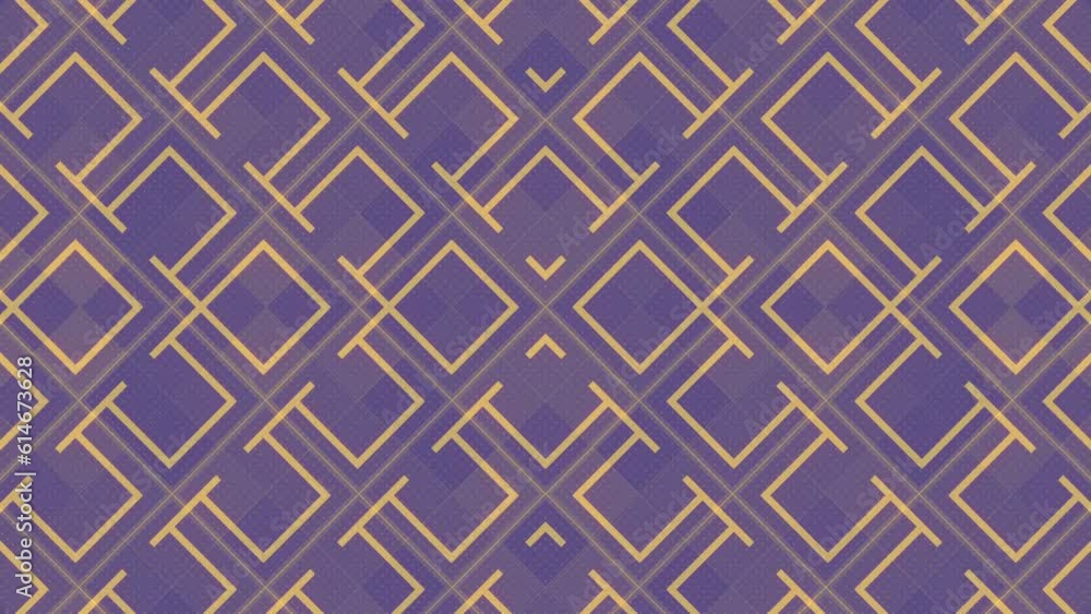 Poster Background with cyclic loop animation of yellow lines pattern. 3d rendering 4K